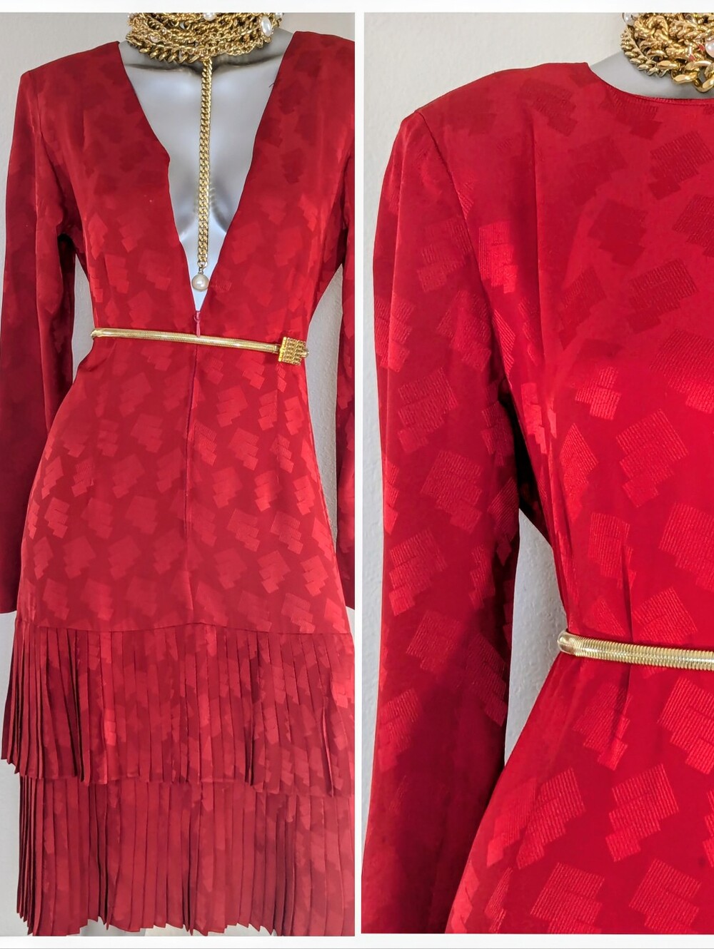 LIZ CLAIBORNE 100% Silk Vintage 80S Fierce Drop Waist Classic Pleated Dress